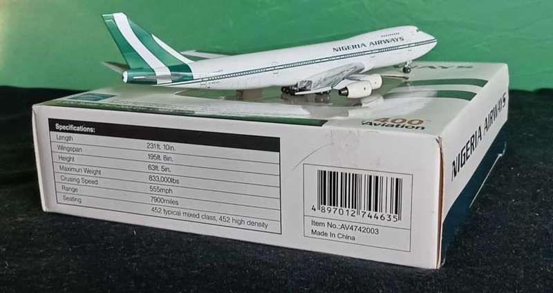Nigeria Airways Boeing 747-200 G-BDXO Rare Limited Edition.1:400 Aviation400