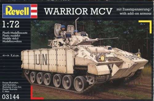 Revell Model, Warrior MCV with Add-0n Armor UN Vehicle Plastic Model kit # 03144 1/72