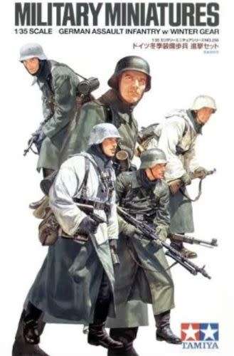Military Miniatures German Assault Infantry w/Winter Gear Tamiya 1/35 Scale #35256,  Plastic Kit,
