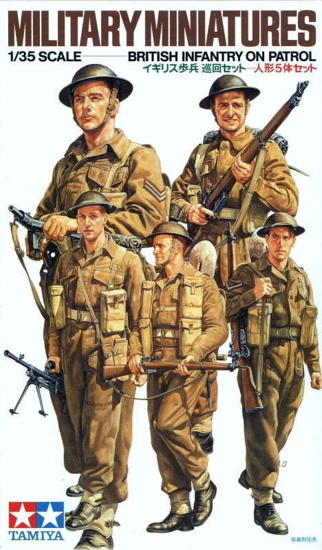 Military Miniatures British Infantry On Patrol Tamiya 1/35 Scale #35223, Plastic Kit