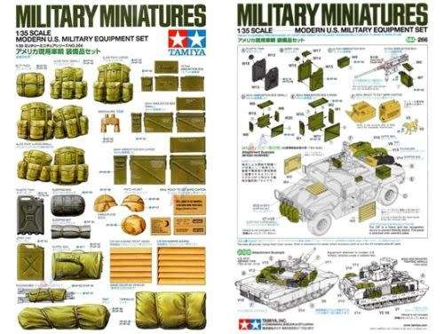 Military Miniatures Modern U.S. Military Equipment Set Tamiya 1/35 Scale #35266,