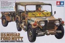 Military Miniature U.S. M151A2 Ford Mutt w/M416 Cargo Trailer - Series #130 Tamiya #35130