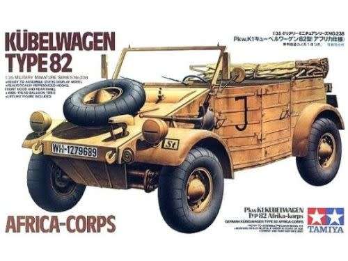 Military Miniature Kubelwagen Type 82 Africa-Corps - Series #238 Tamiya #35238