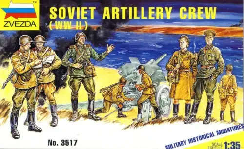 Soviet Artillery Crew WWII Plastic Model Kit Zvezda 3517