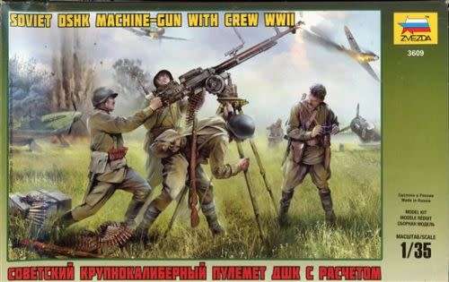 Soviet DSHK Machine-Gun w/ Crew WWII Plastic Model Kit Zvezda 3609