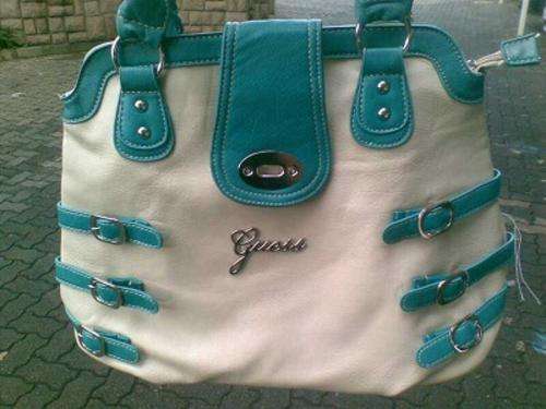 GUESS BAG CREAM AND TURQUOISE