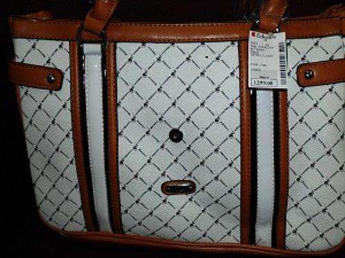 POLO HANDBAG - TAN & WHITE - BRAND NEW