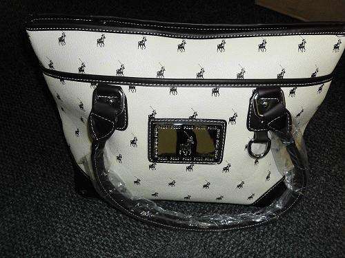 POLO HANDBAG cream with CHOC BROWN- BRAND NEW - SHIP-R60!!
