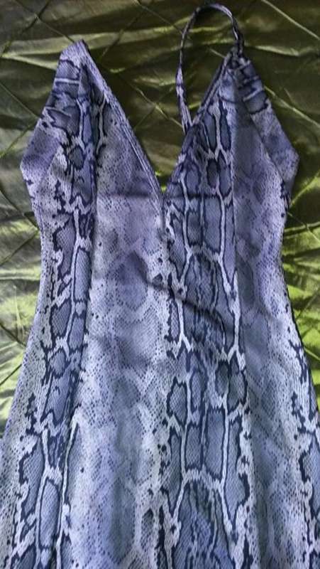 Long stunning animal print dress with slit! small - shipping R100