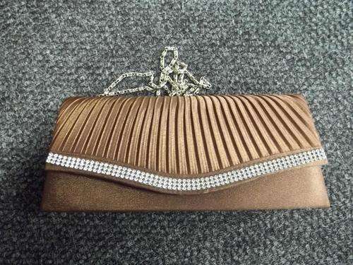 Stunning Brown and Silver Clutch Bag- NEW