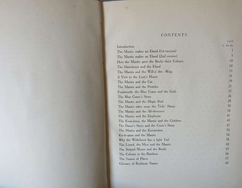 The Mantis and his Friends - Bushman Folklore - Edited by D. F. Bleek