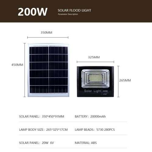 SOLAR LIGHT. 200w led light with solar panel