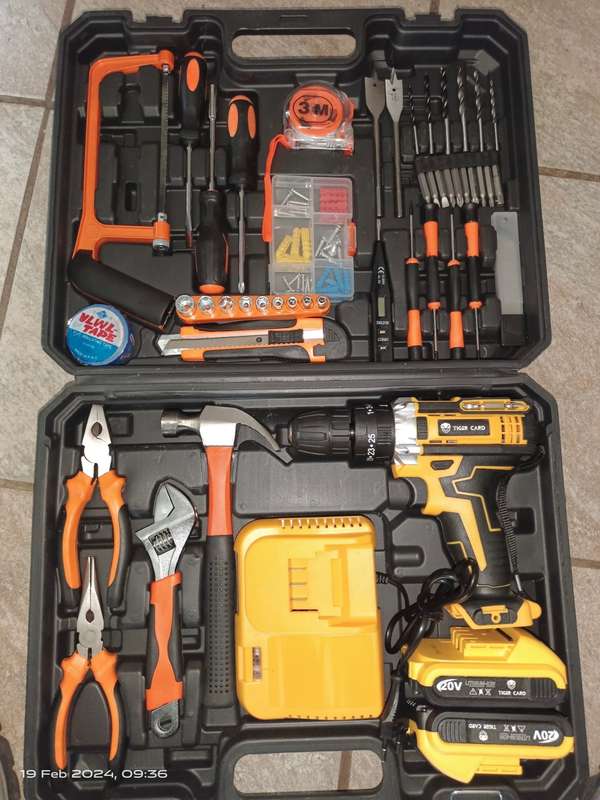 Cordless Drill Combo (20V) and DIY Hand Tool 48 Piece set