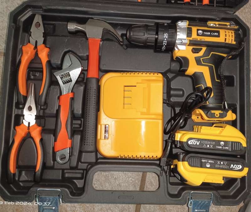 Cordless Drill Combo (20V) and DIY Hand Tool 48 Piece set