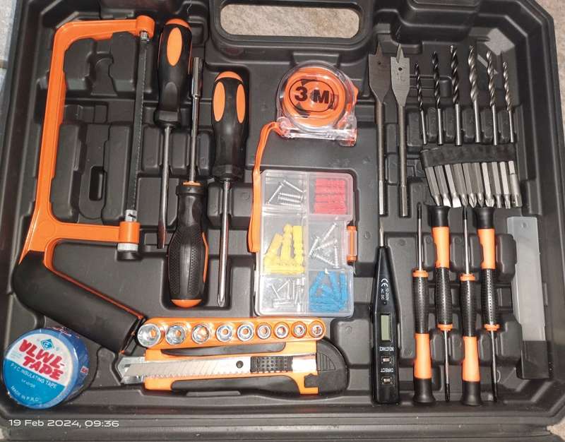 Cordless Drill Combo (20V) and DIY Hand Tool 48 Piece set