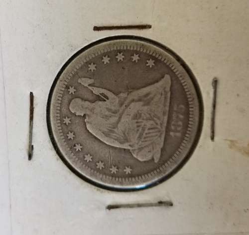 1875 S Quarter Dollar Silver seated liberty San Francisco mint