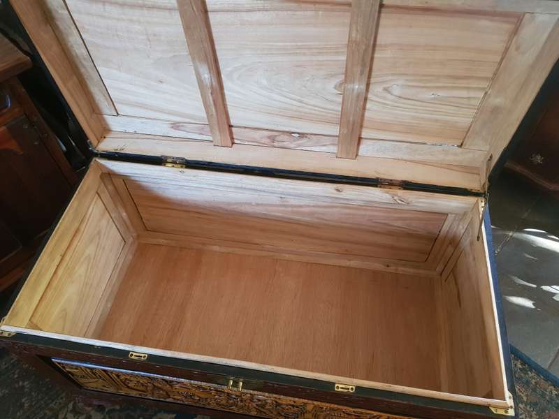 19th Century Carved Chinoiserie Camphor Chest