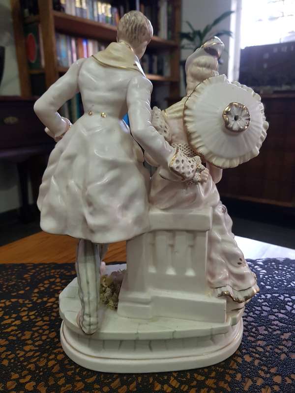 Antique Victorian Lady and Gentleman Porcelain