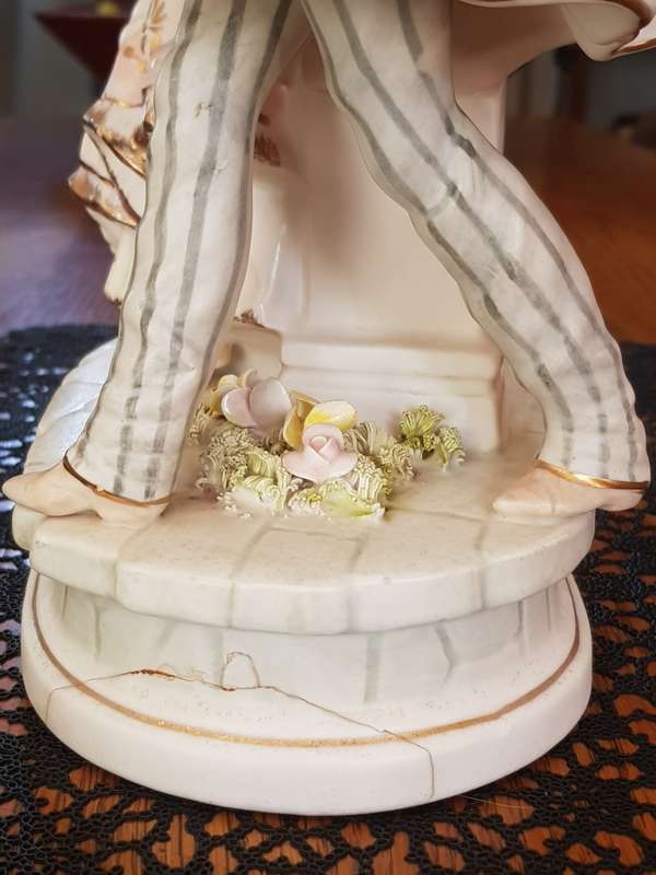 Antique Victorian Lady and Gentleman Porcelain