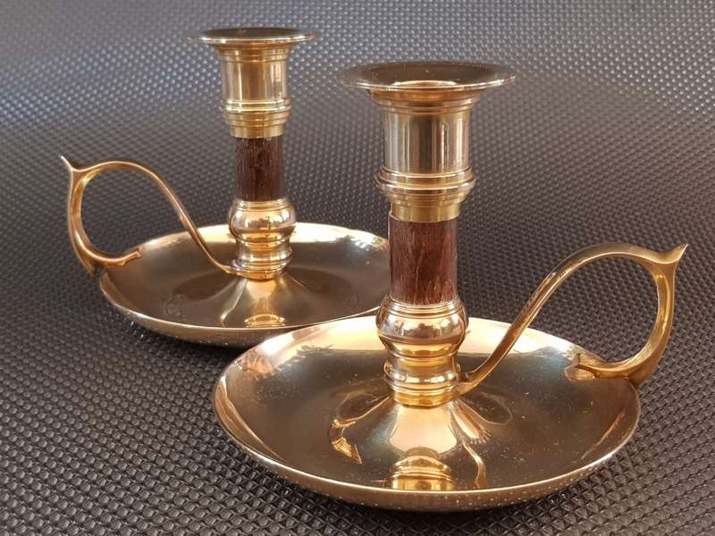 Vintage Brass Chamber Candlestick Holder's.