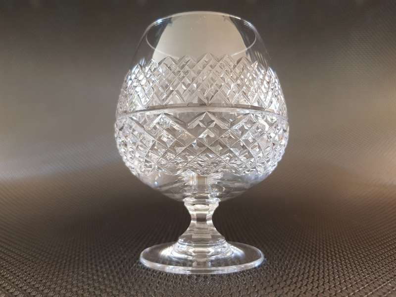 Set of 6 Hand Cut Lead Crystal Vintage Brandy Glasses - High Quality Brandy Balloon Glasses