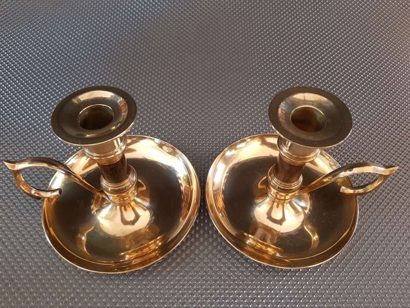 Vintage Brass Chamber Candlestick Holder's.