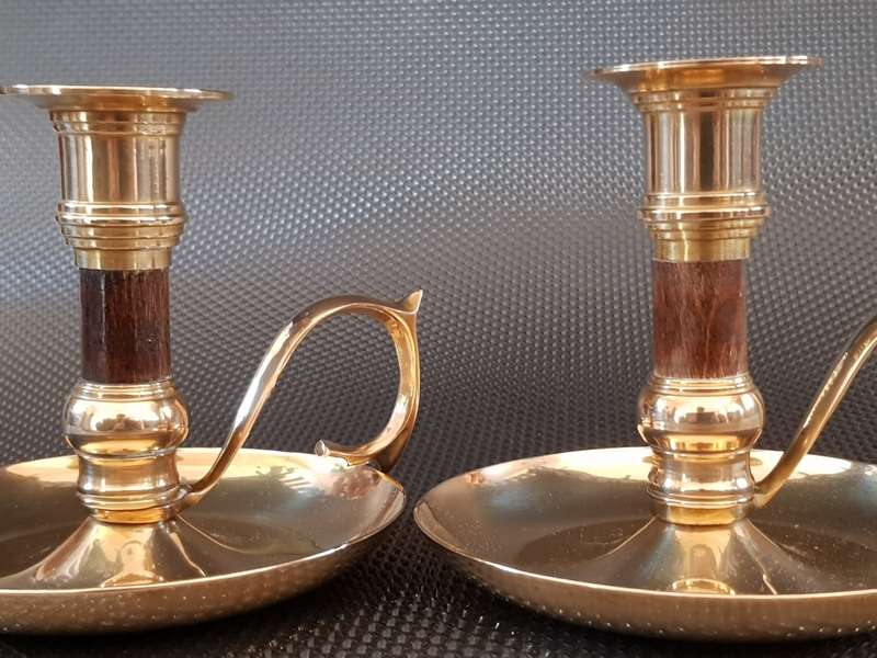 Vintage Brass Chamber Candlestick Holder's.