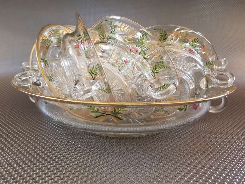 Lovely Large 12 Piece Glass Platter with Serving Dishes.