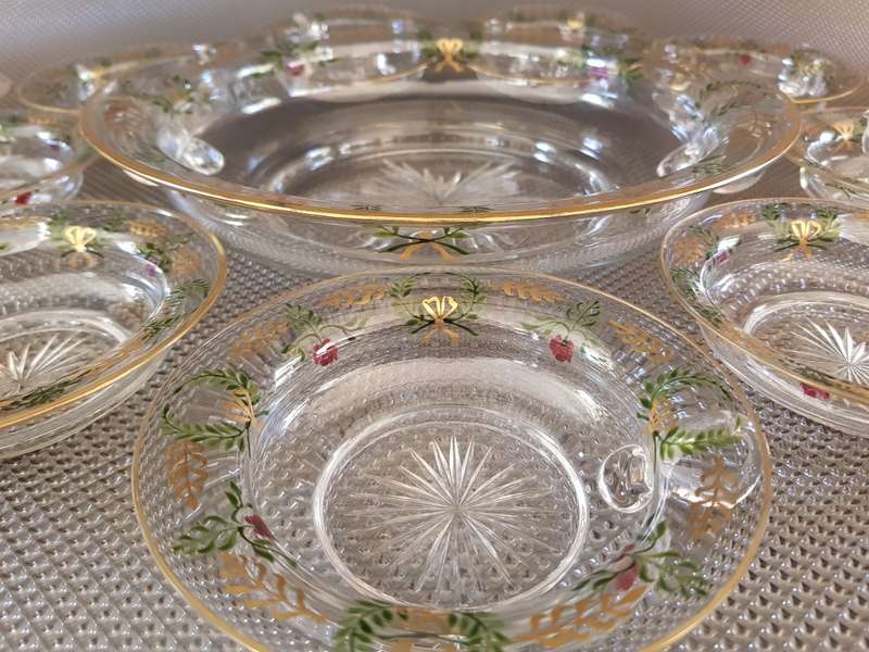 Lovely Large 12 Piece Glass Platter with Serving Dishes.