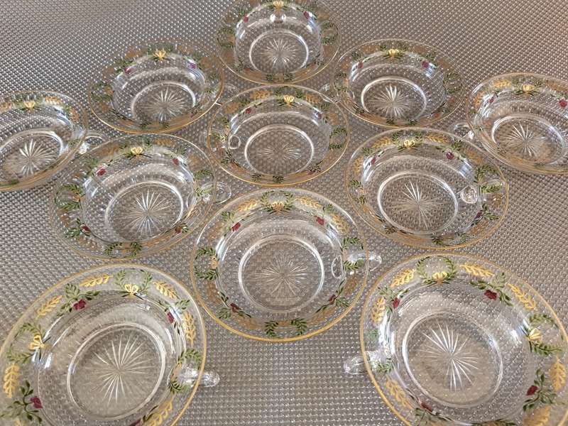 Lovely Large 12 Piece Glass Platter with Serving Dishes.
