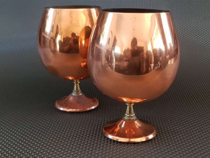 Solid Copper Snifter Goblets