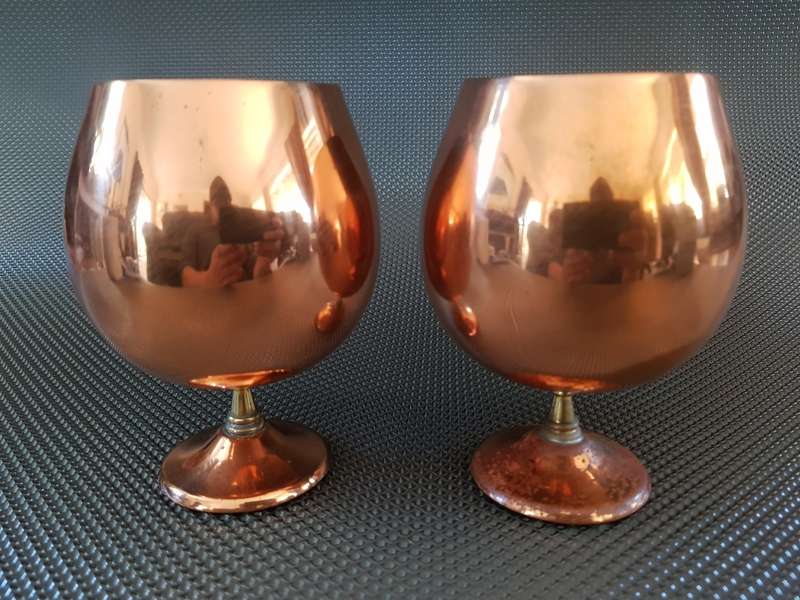 Solid Copper Snifter Goblets