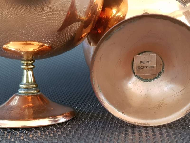 Solid Copper Snifter Goblets
