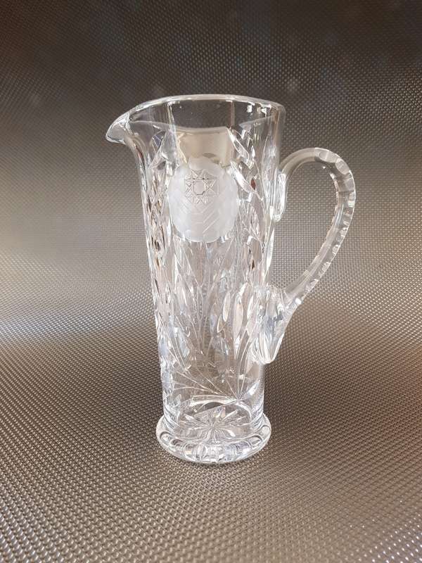 A Tall Rose-Cut Crystal Water Pitcher