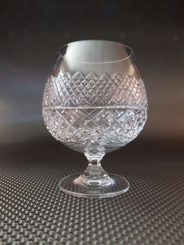 Set of 6 Hand Cut Lead Crystal Vintage Brandy Glasses - High Quality Brandy Balloon Glasses