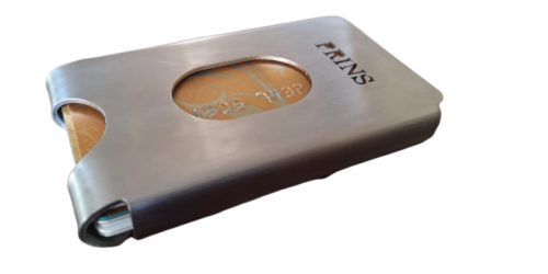 Original Prins Stainless Steel Wallet / Money clip / Cardholder - Anti Theft RFID Protected