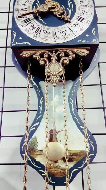 Hand Painted Dutch 8Day Wall Clock