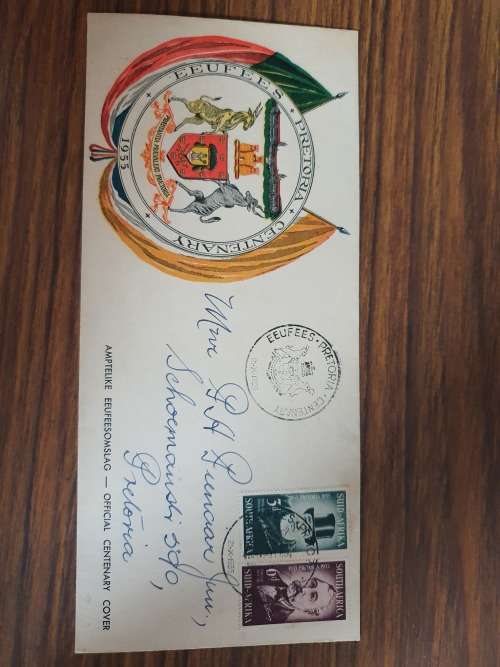 Official Pretoria Centenary Cover Eeufees 1955