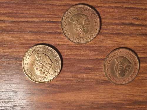 South Africa coins 1900s different denominations