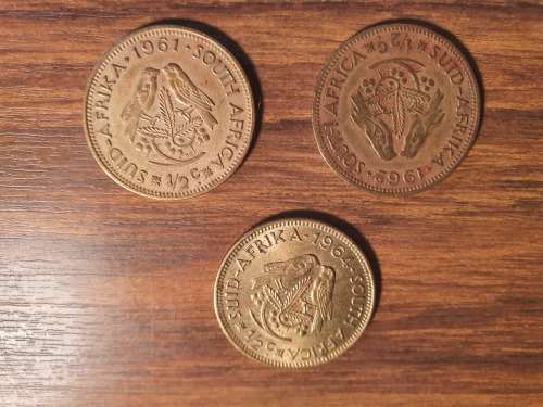 South Africa coins 1900s different denominations