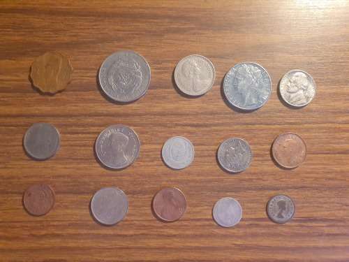 Potluck 13 coins different countries different denominations