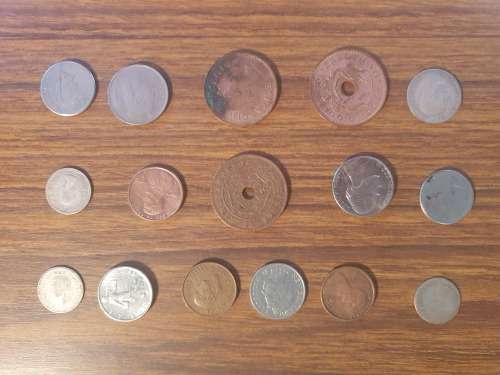 Potluck 15 coins different countries different denominations