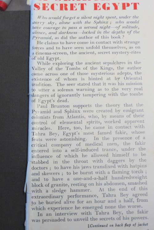 A Search in Secret Egypt (Atlantis). Paul Brunton.