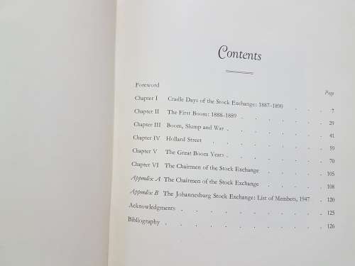 The Story of the Johannesburg Stock Exchange 1887 - 1947.