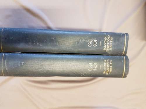 National Geographic Magazines - Jan to June 1953 and July to December 1953 in bound in TWO volumes.