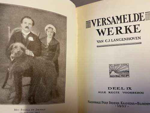 Versamelde werke C.J. Langenhoven. Deel IX, 1937. (Rooi stel)