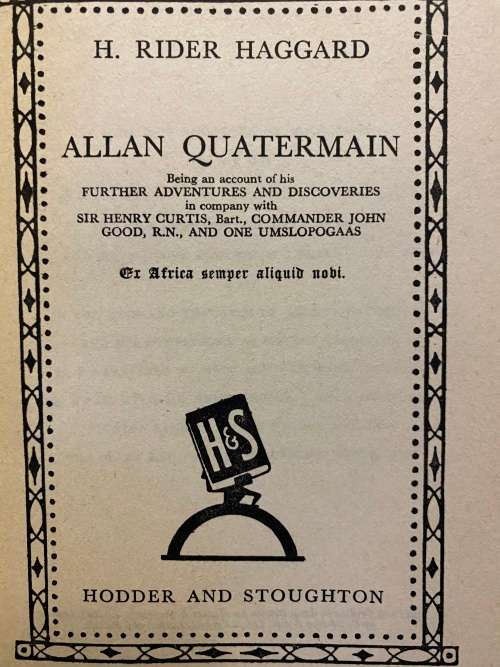 Allain Quatermain. H.Rider Haggard