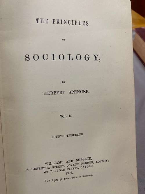 Principles of Sociology volumes I, II & III. Herbert Spencer. A System of philosophy.