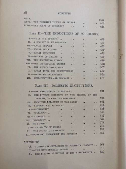 Principles of Sociology volumes I, II & III. Herbert Spencer. A System of philosophy.