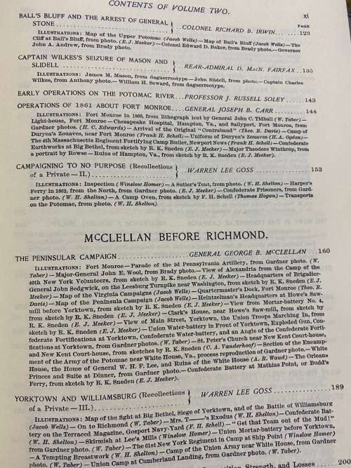 Battle and Leaders of the Civil War. Vol. II. III & IV.  Ed. R.U. Johnson. USA Civil War